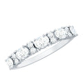 Oval and Round Zircon East West Half Eternity Ring in Gold