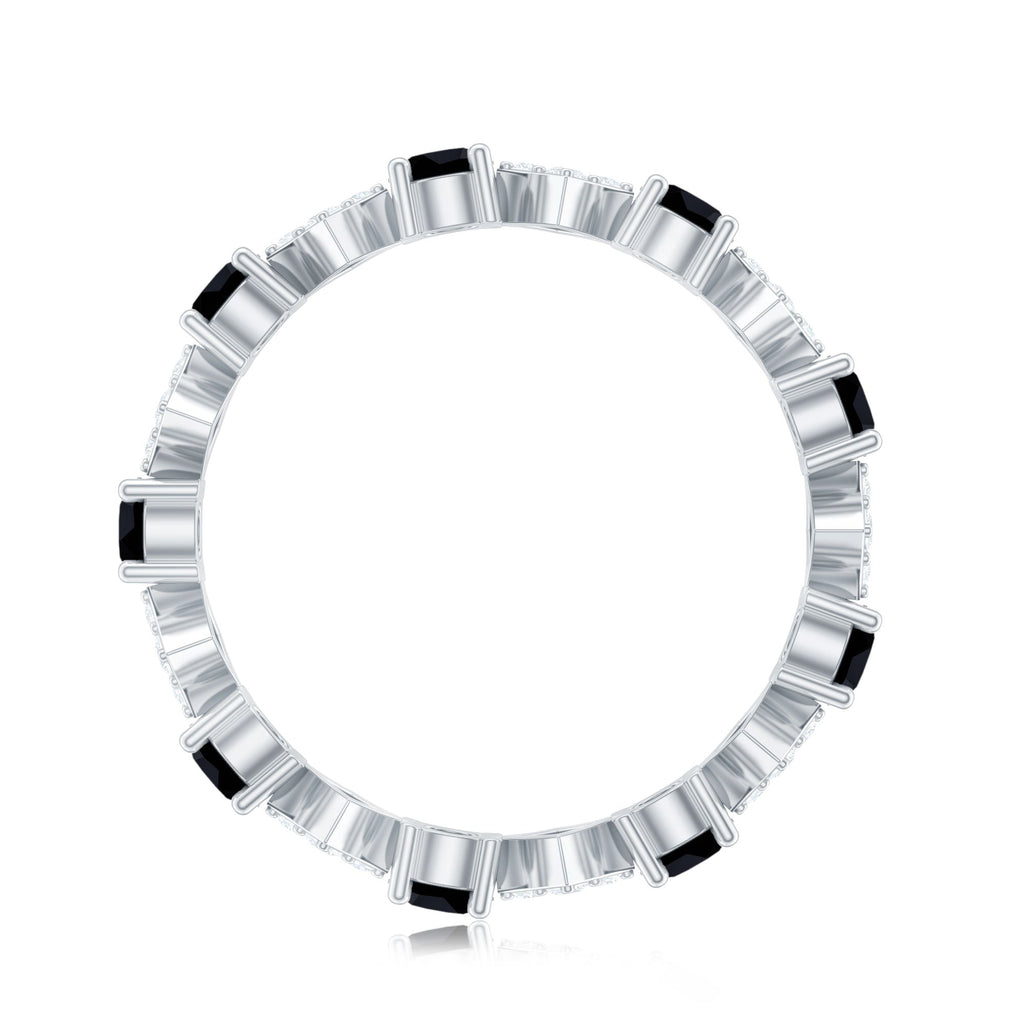 Lab-Created Black Diamond and Diamond Classic Eternity Band Ring