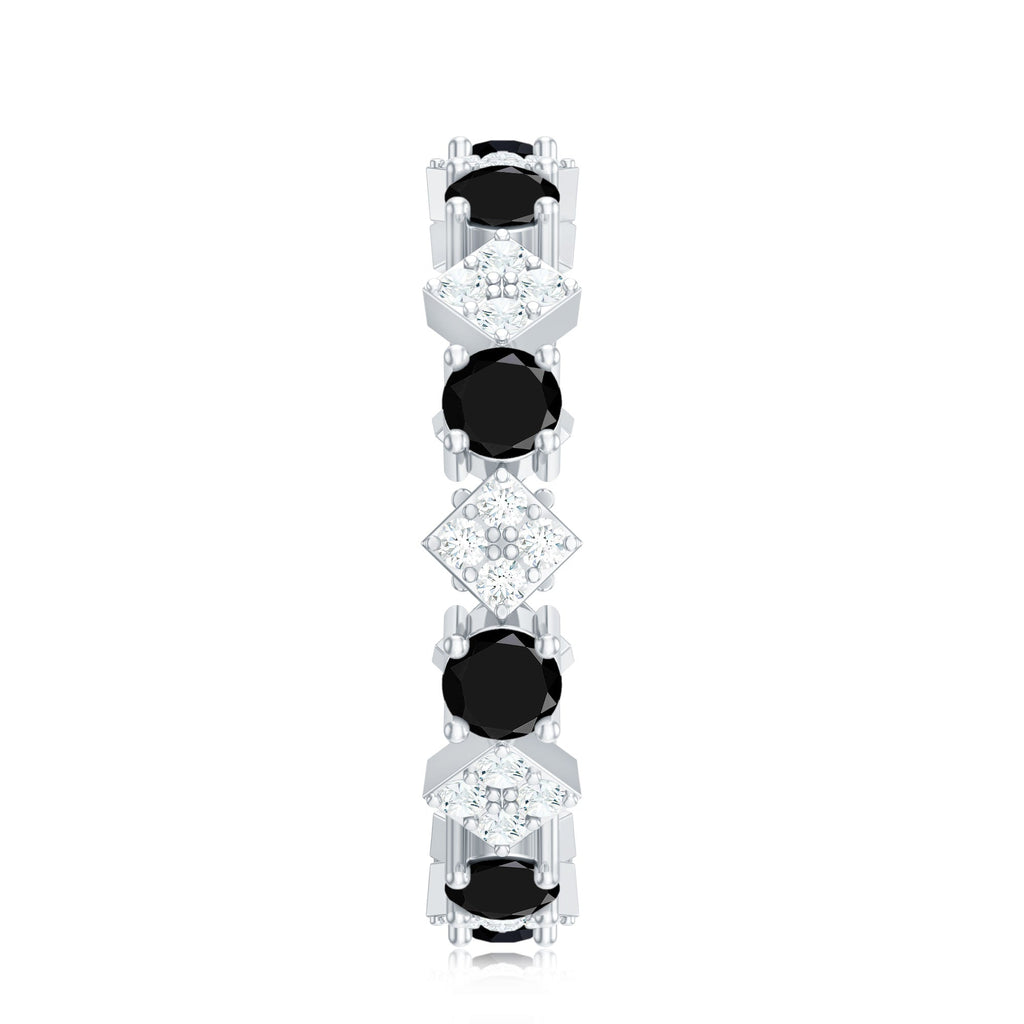 Lab-Created Black Diamond and Diamond Classic Eternity Band Ring