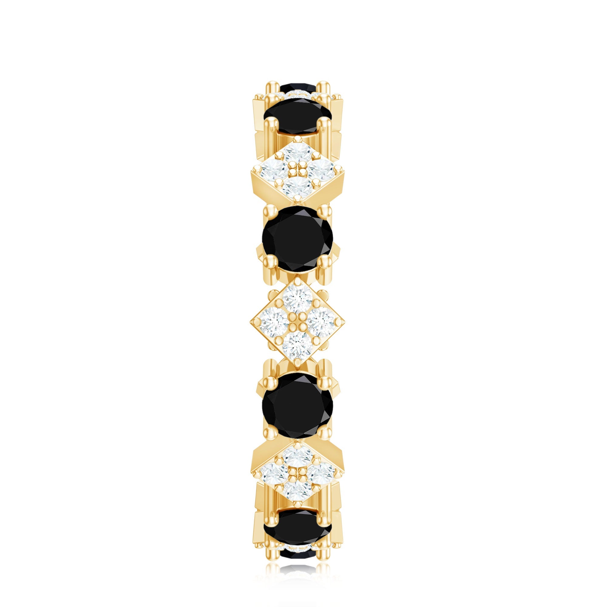 Lab-Created Black Diamond and Diamond Classic Eternity Band Ring