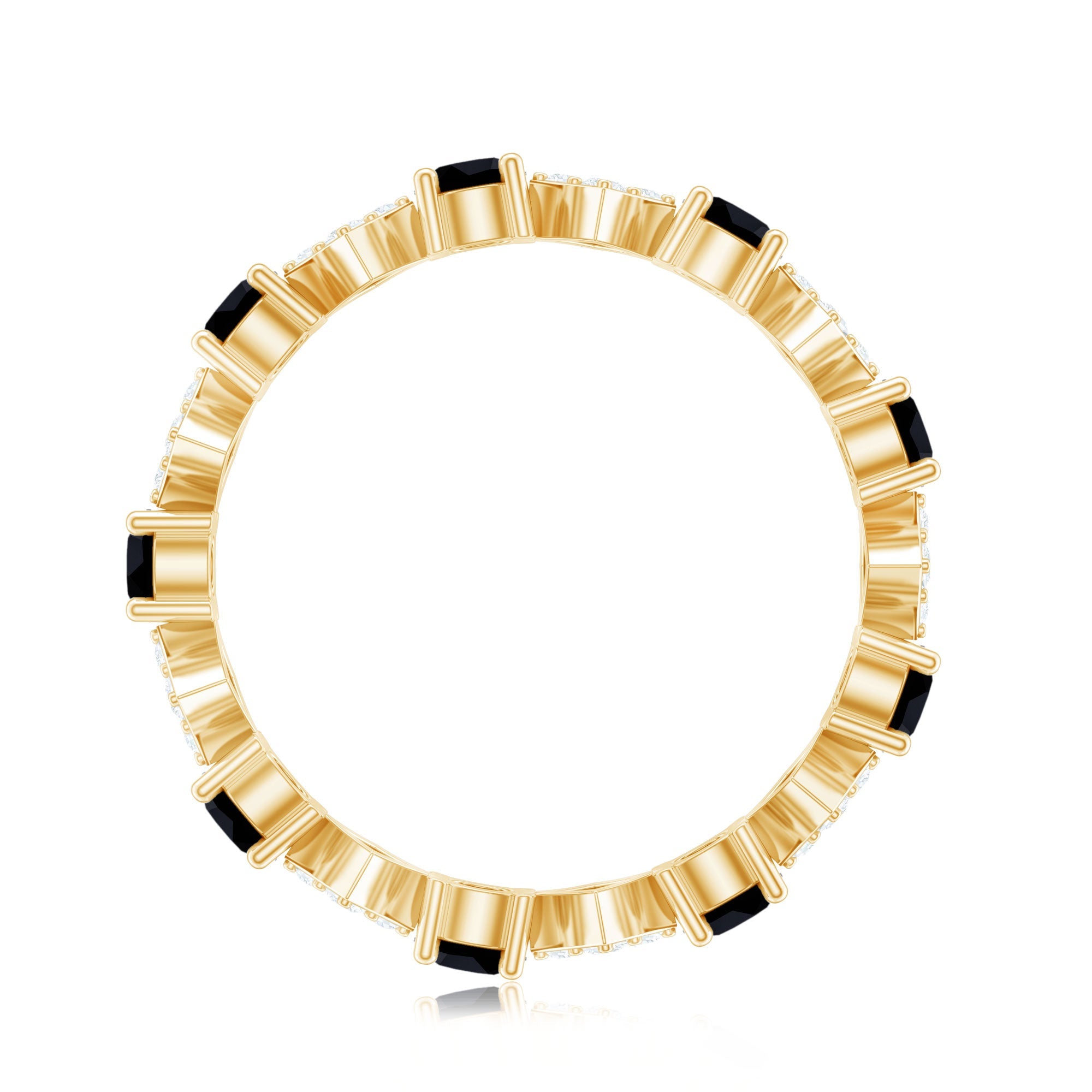 Lab-Created Black Diamond and Diamond Classic Eternity Band Ring