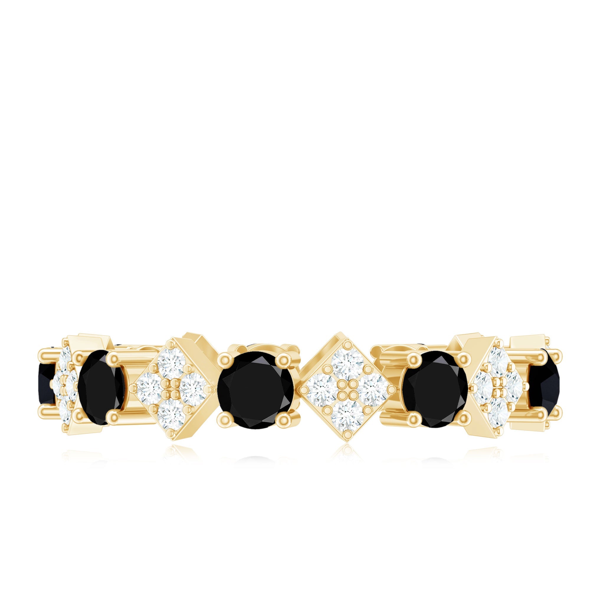 Lab-Created Black Diamond and Diamond Classic Eternity Band Ring