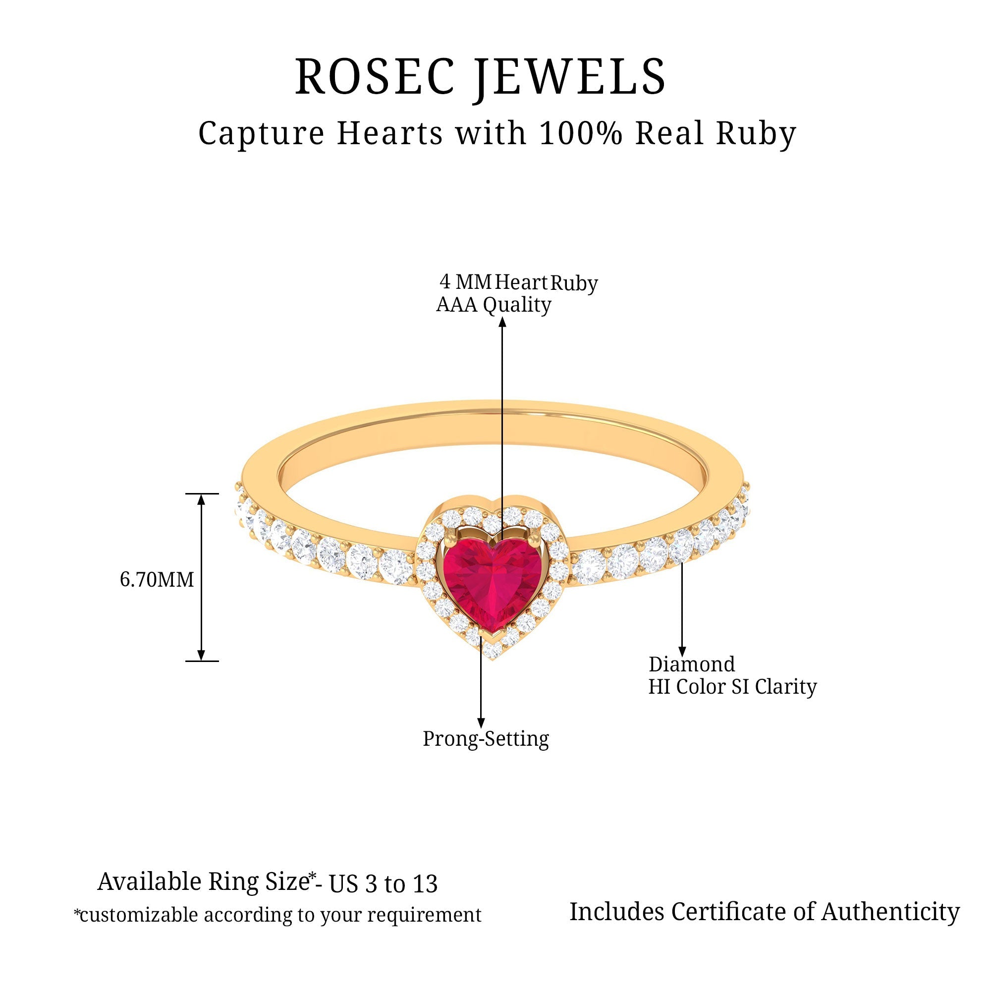 Heart Shape Ruby and Diamond Halo Engagement Ring