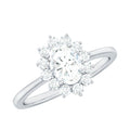2 CT Princess Diana Inspired Oval Cut Zircon Halo Engagement Ring