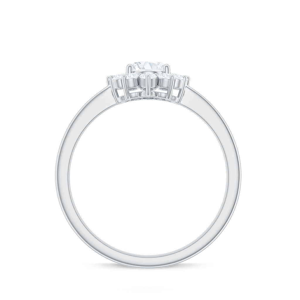 2 CT Princess Diana Inspired Oval Cut Zircon Halo Engagement Ring