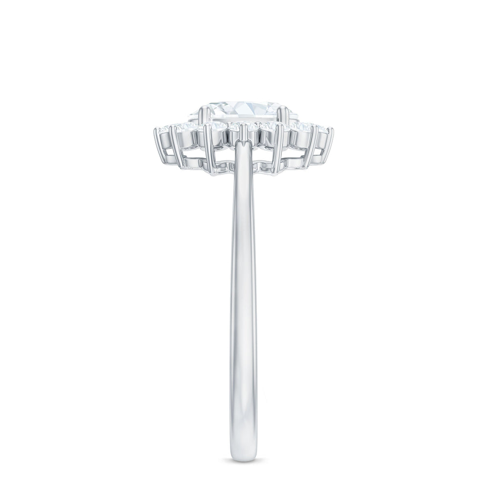 2 CT Princess Diana Inspired Oval Cut Zircon Halo Engagement Ring