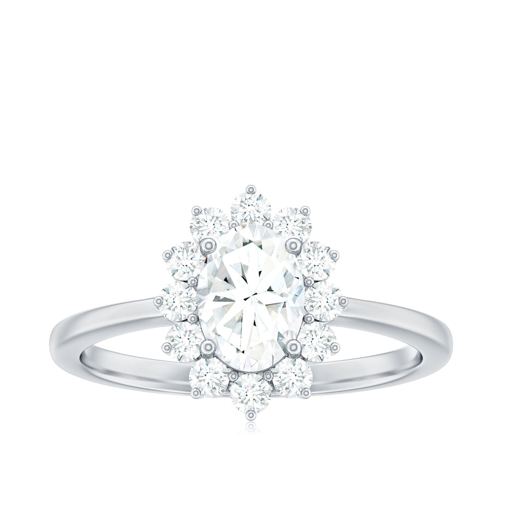 2 CT Princess Diana Inspired Oval Cut Zircon Halo Engagement Ring