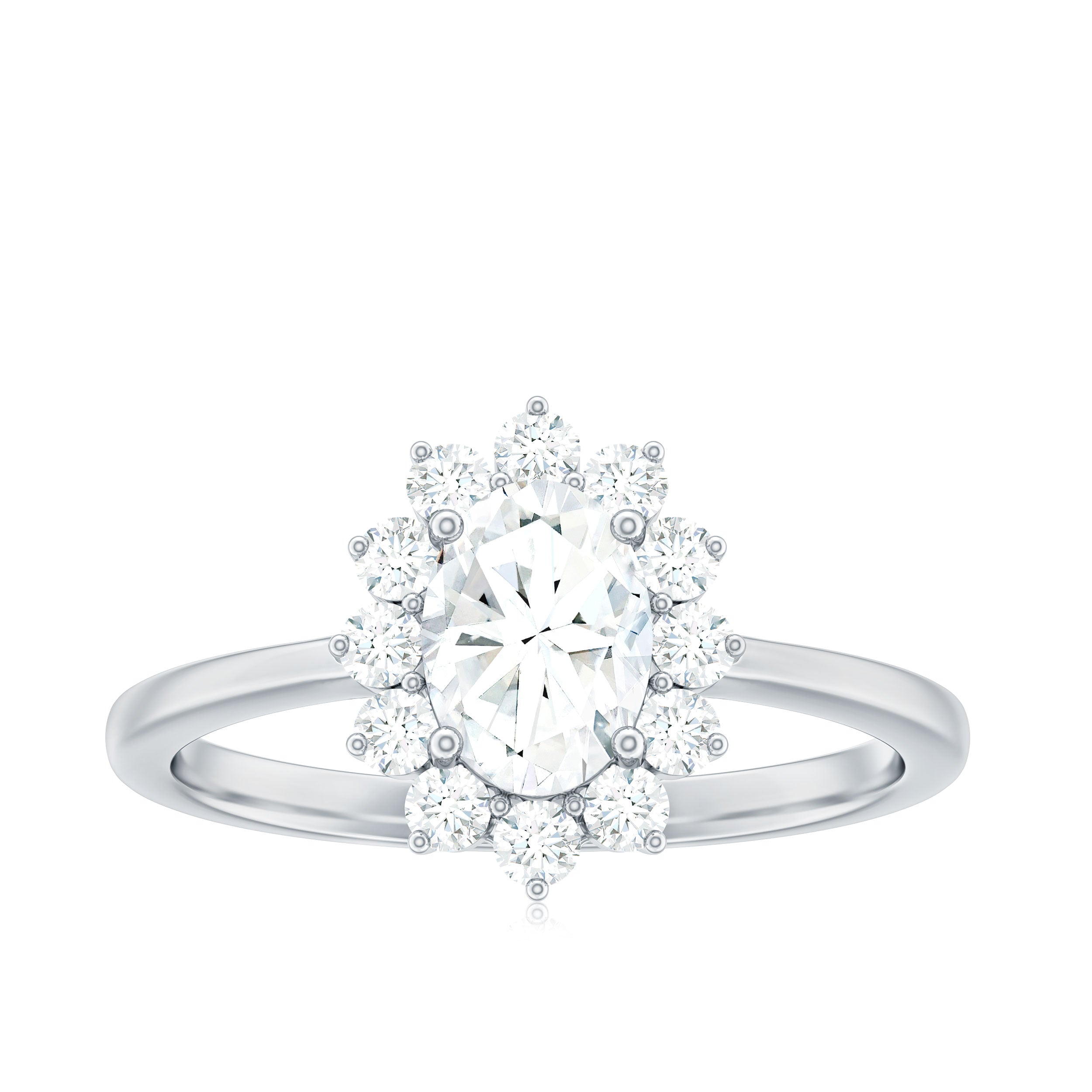 2 CT Princess Diana Inspired Oval Cut Zircon Halo Engagement Ring