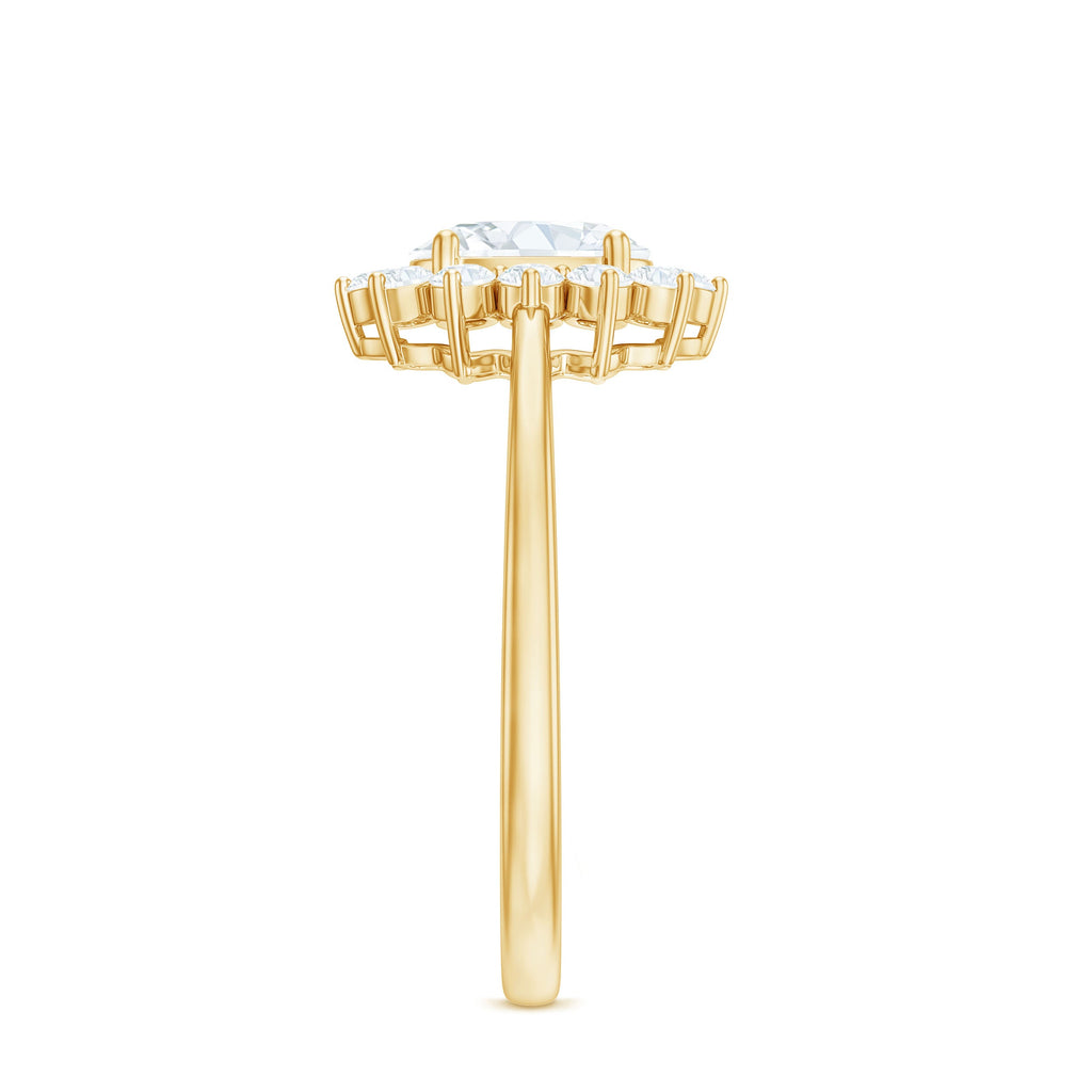 2 CT Princess Diana Inspired Oval Cut Zircon Halo Engagement Ring