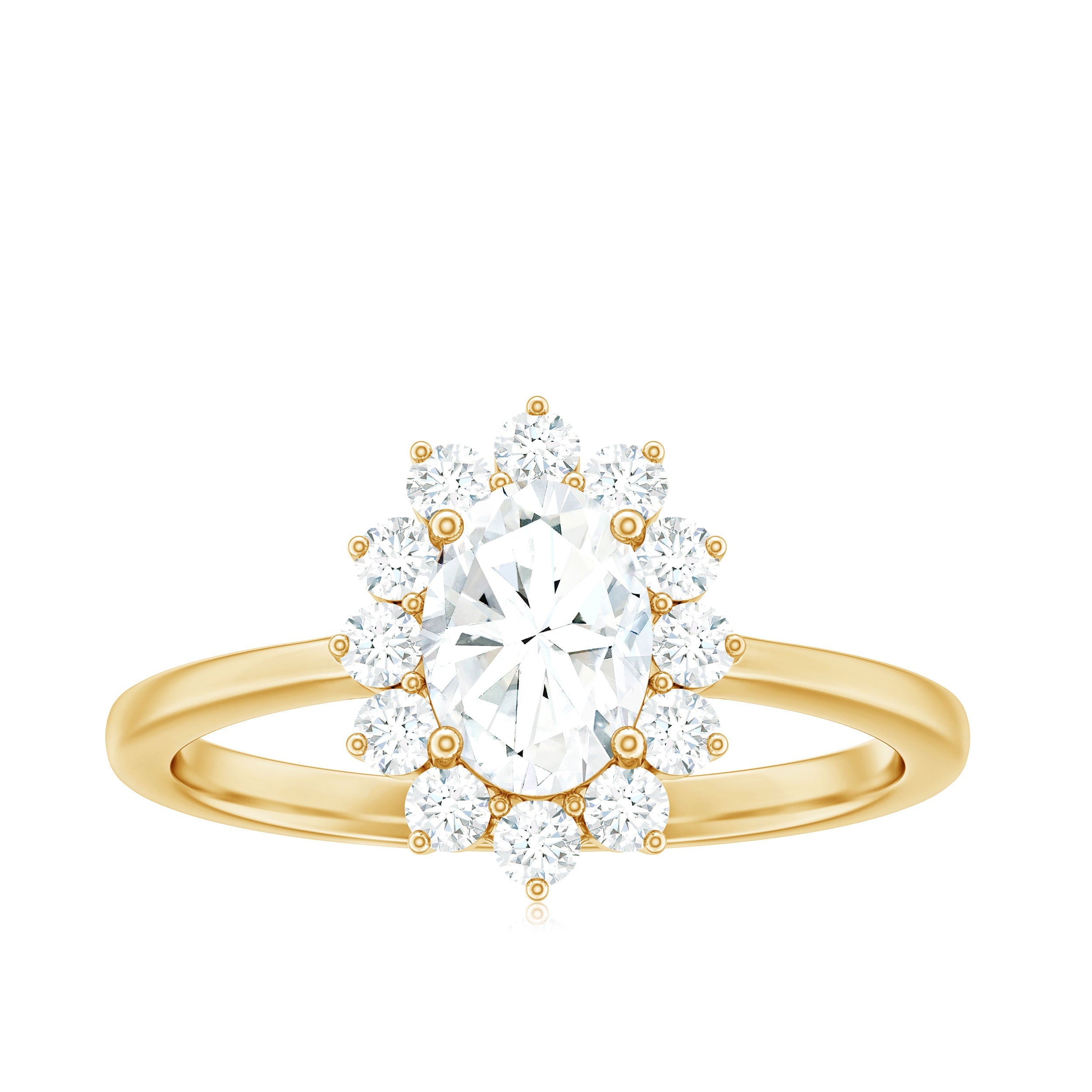 2 CT Princess Diana Inspired Oval Cut Zircon Halo Engagement Ring