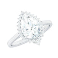 2.75 CT Pear Cut Zircon Cocktail Engagement Ring with Halo