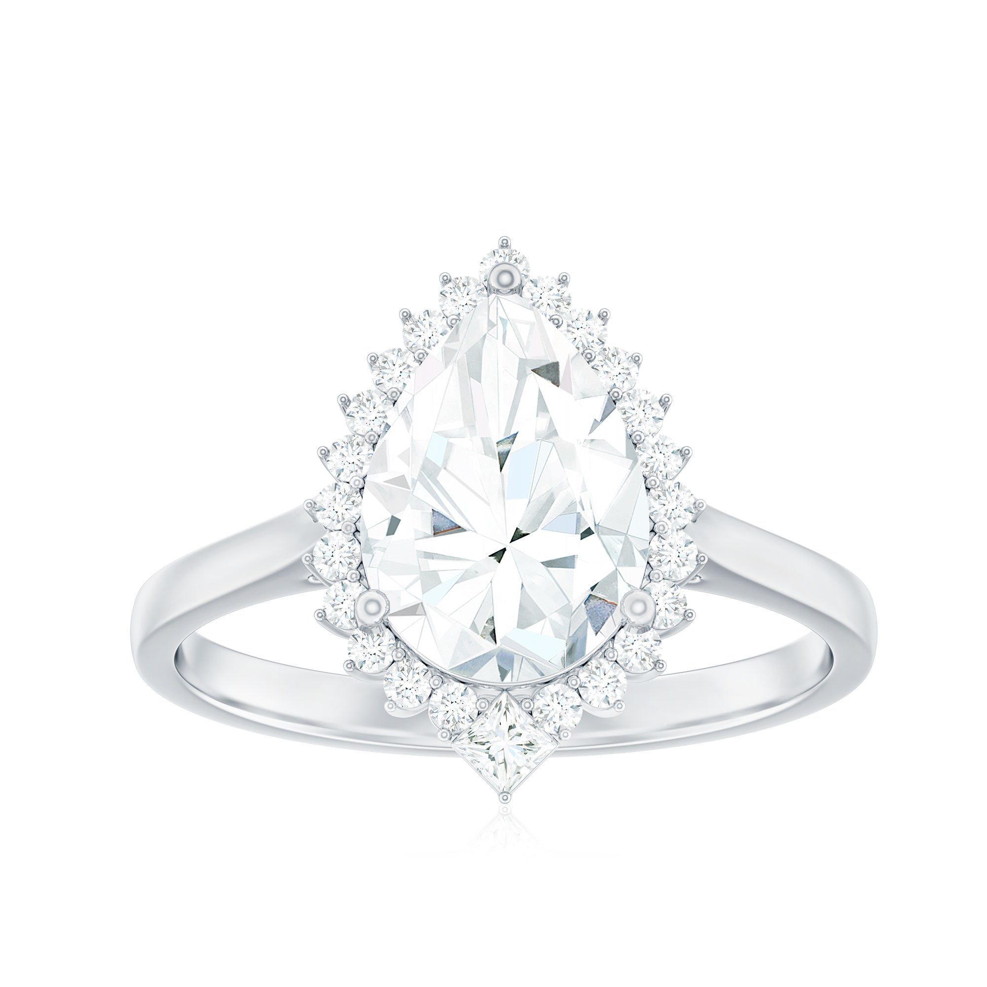 2.75 CT Pear Cut Zircon Cocktail Engagement Ring with Halo