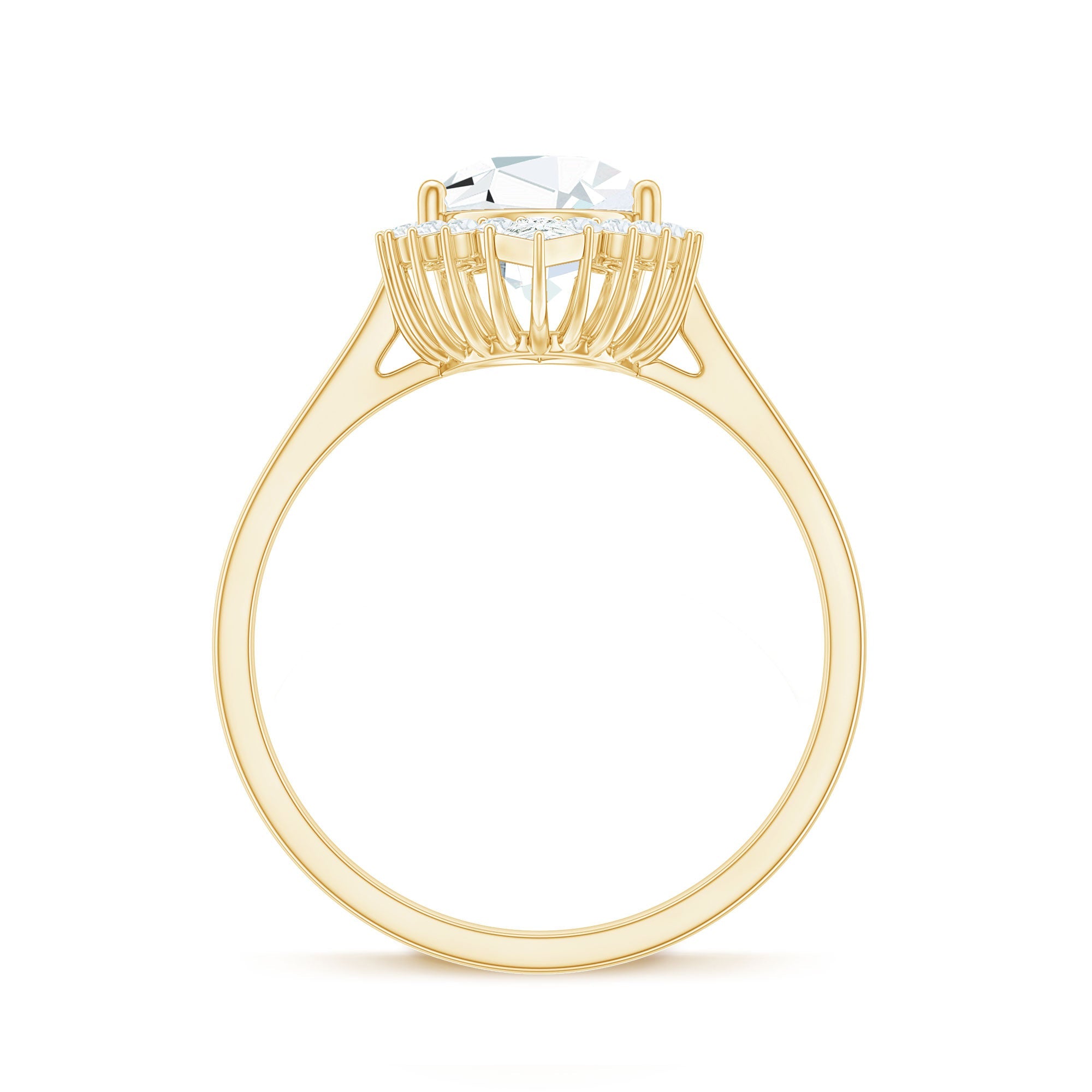 2.75 CT Pear Cut Zircon Cocktail Engagement Ring with Halo
