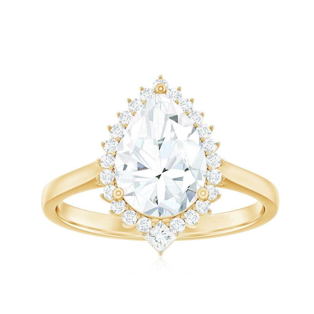 2.75 CT Pear Cut Zircon Cocktail Engagement Ring with Halo