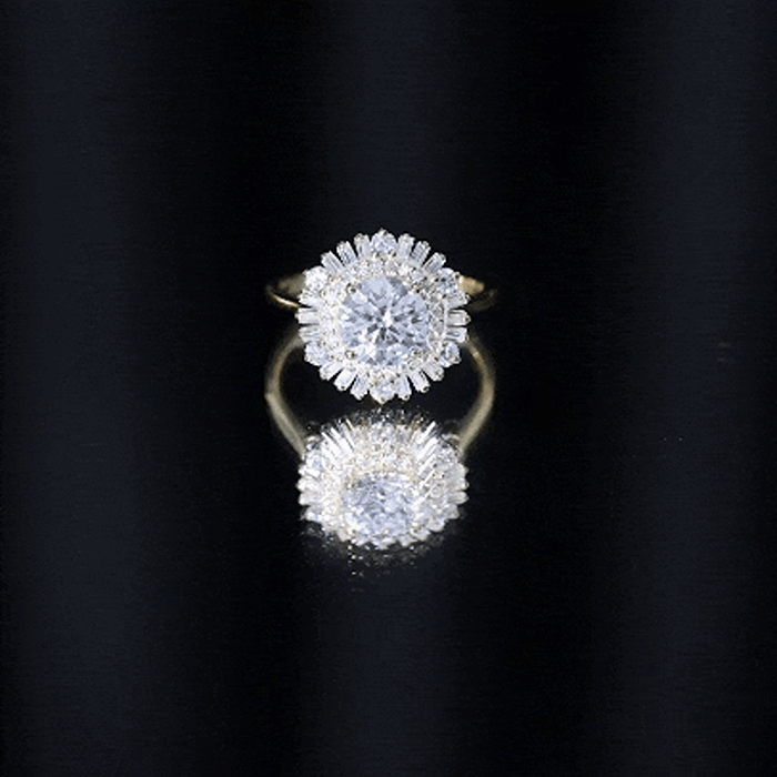 2.25 CT Zircon Cocktail Engagement Ring in Gold