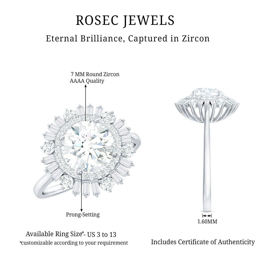 2.25 CT Zircon Cocktail Engagement Ring in Gold