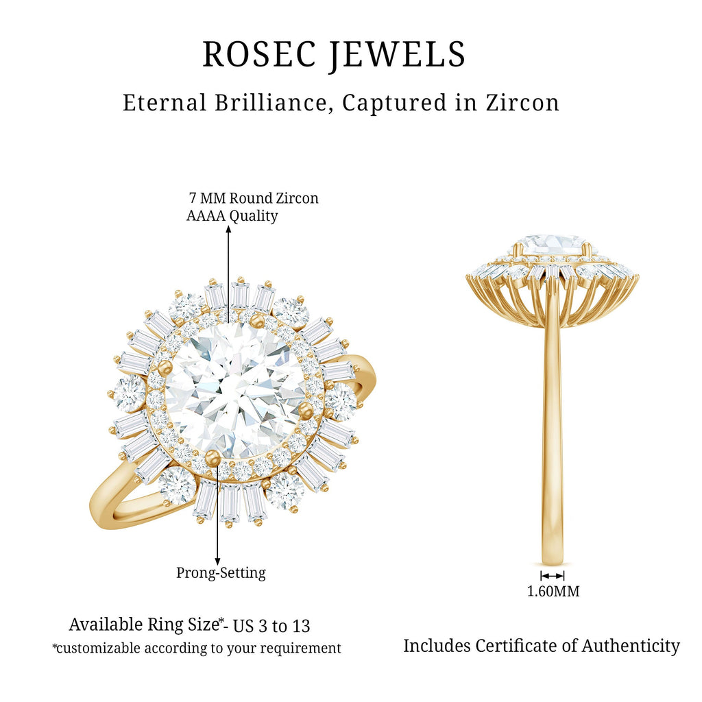 2.25 CT Zircon Cocktail Engagement Ring in Gold