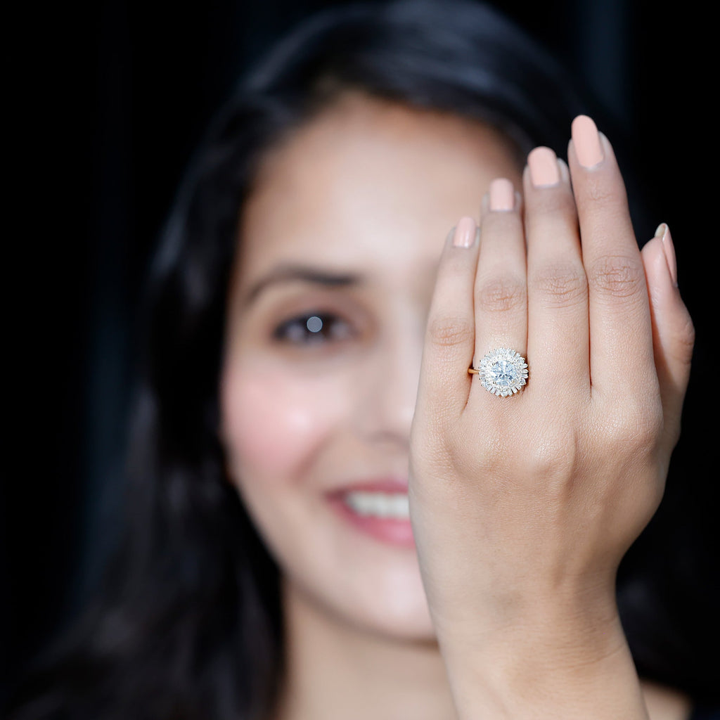 2.25 CT Zircon Cocktail Engagement Ring in Gold