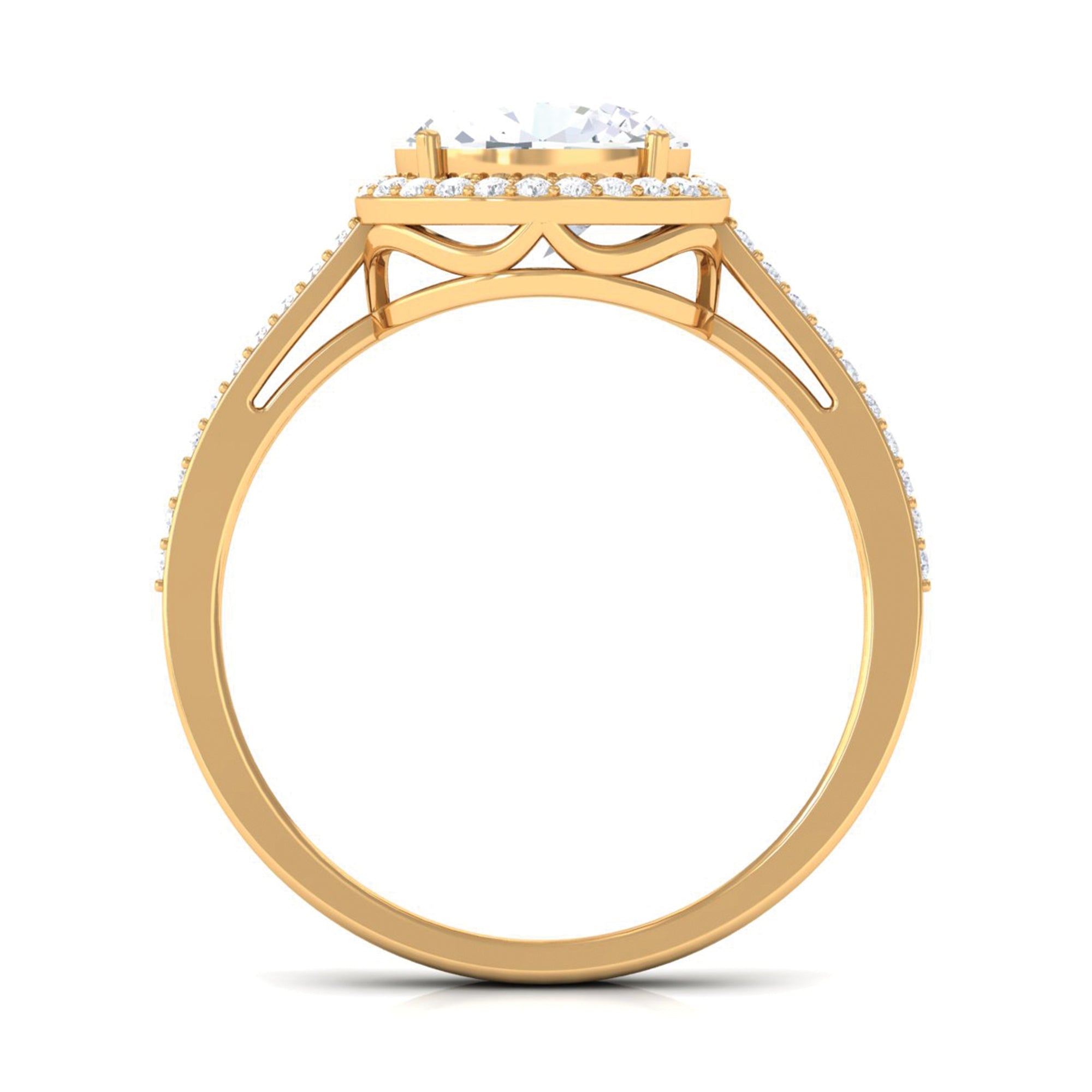 2.5 CT Oval Simulated Diamond East West Halo Engagement Ring