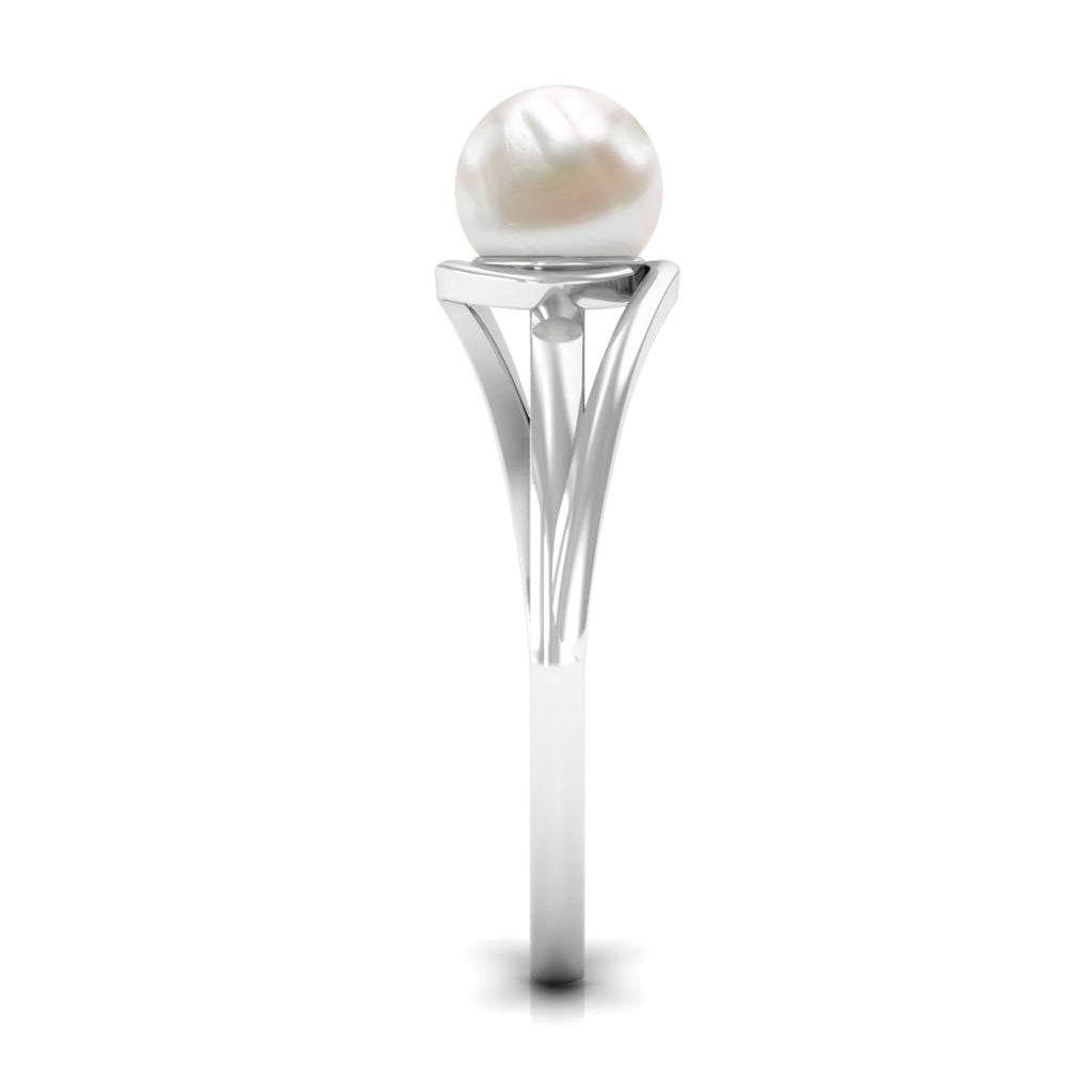 Round Freshwater Pearl Solitaire Bypass Ring
