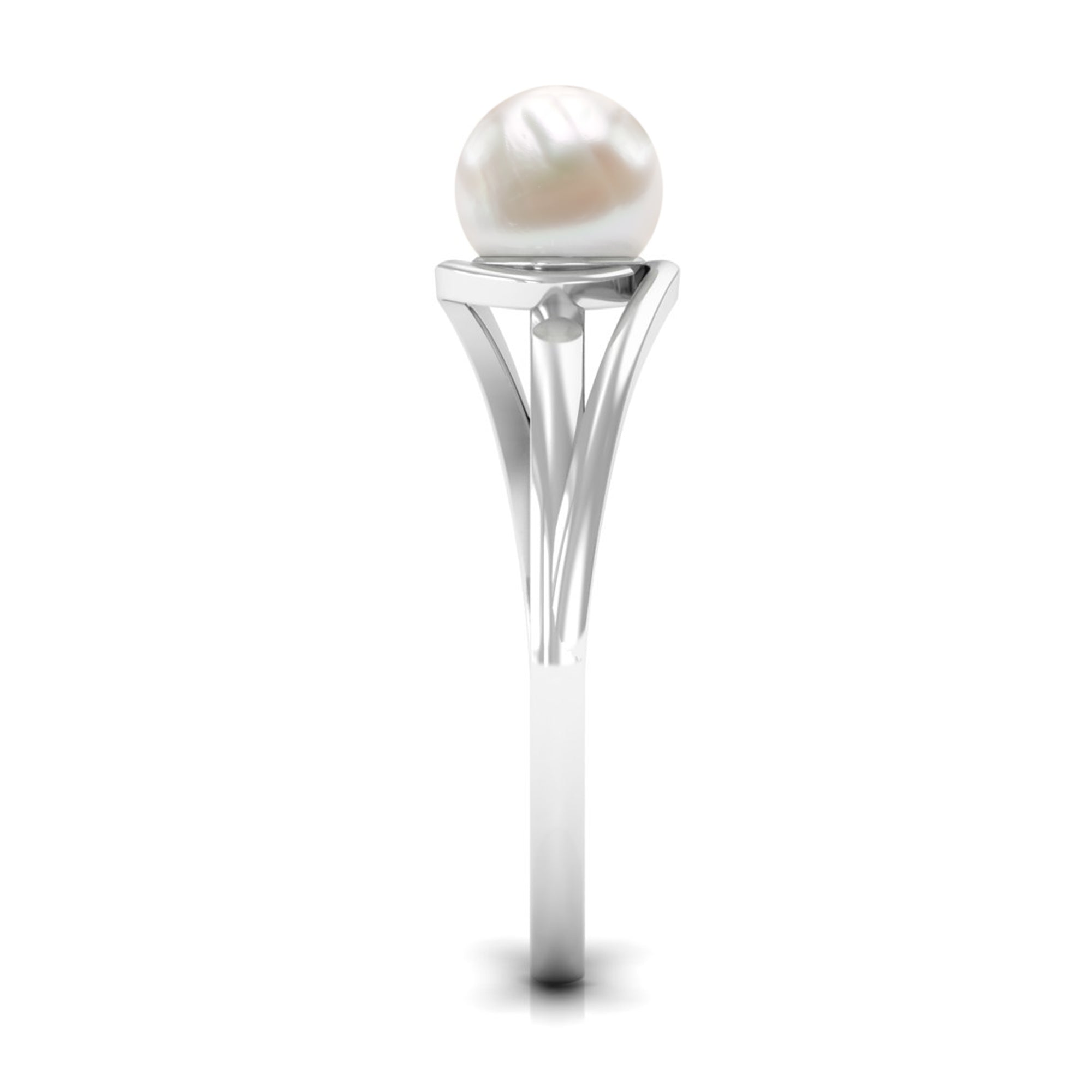 Round Freshwater Pearl Solitaire Bypass Ring