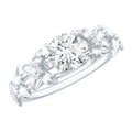 Round Cut 6 MM Moissanite Floral Engagement Ring
