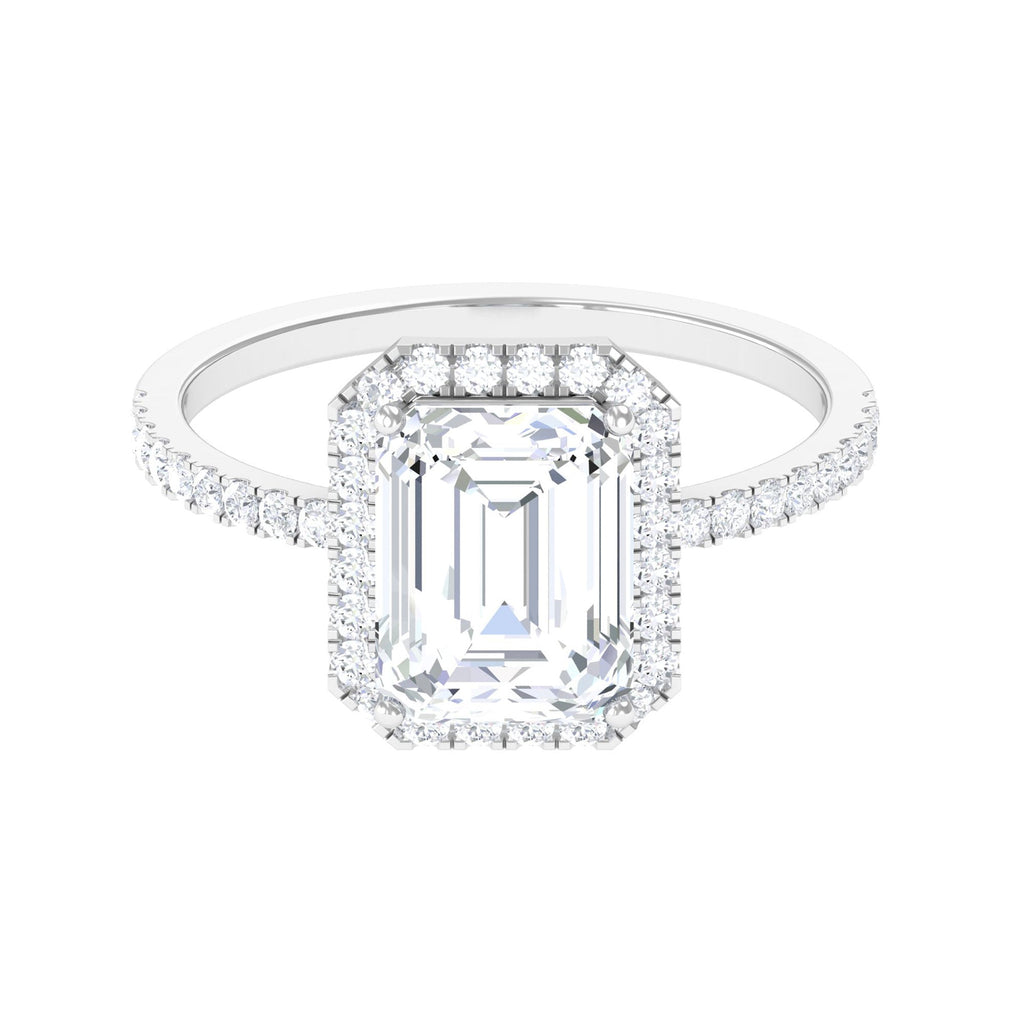 5.5 CT Octagon Zircon Halo Engagement Ring in Gold