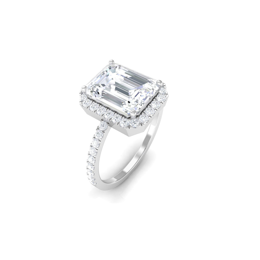 5.5 CT Octagon Zircon Halo Engagement Ring in Gold