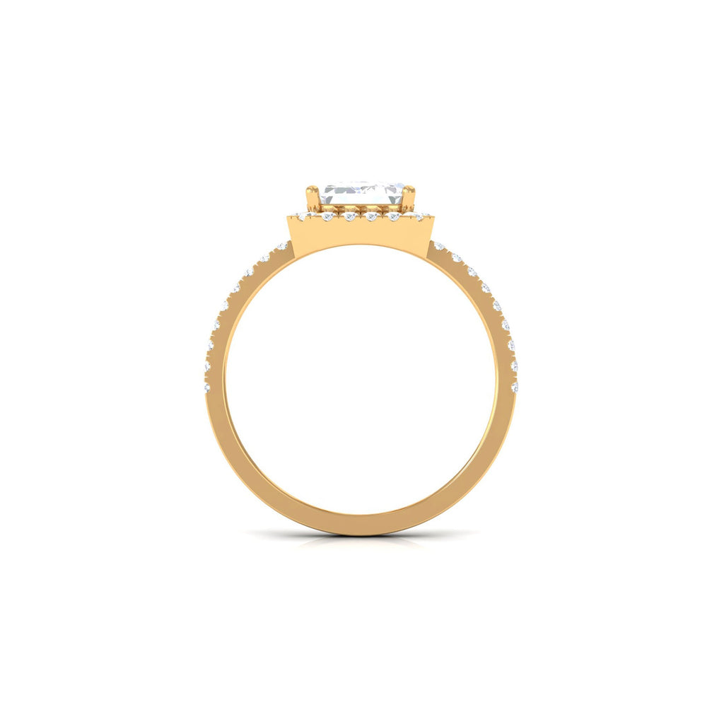5.5 CT Octagon Zircon Halo Engagement Ring in Gold