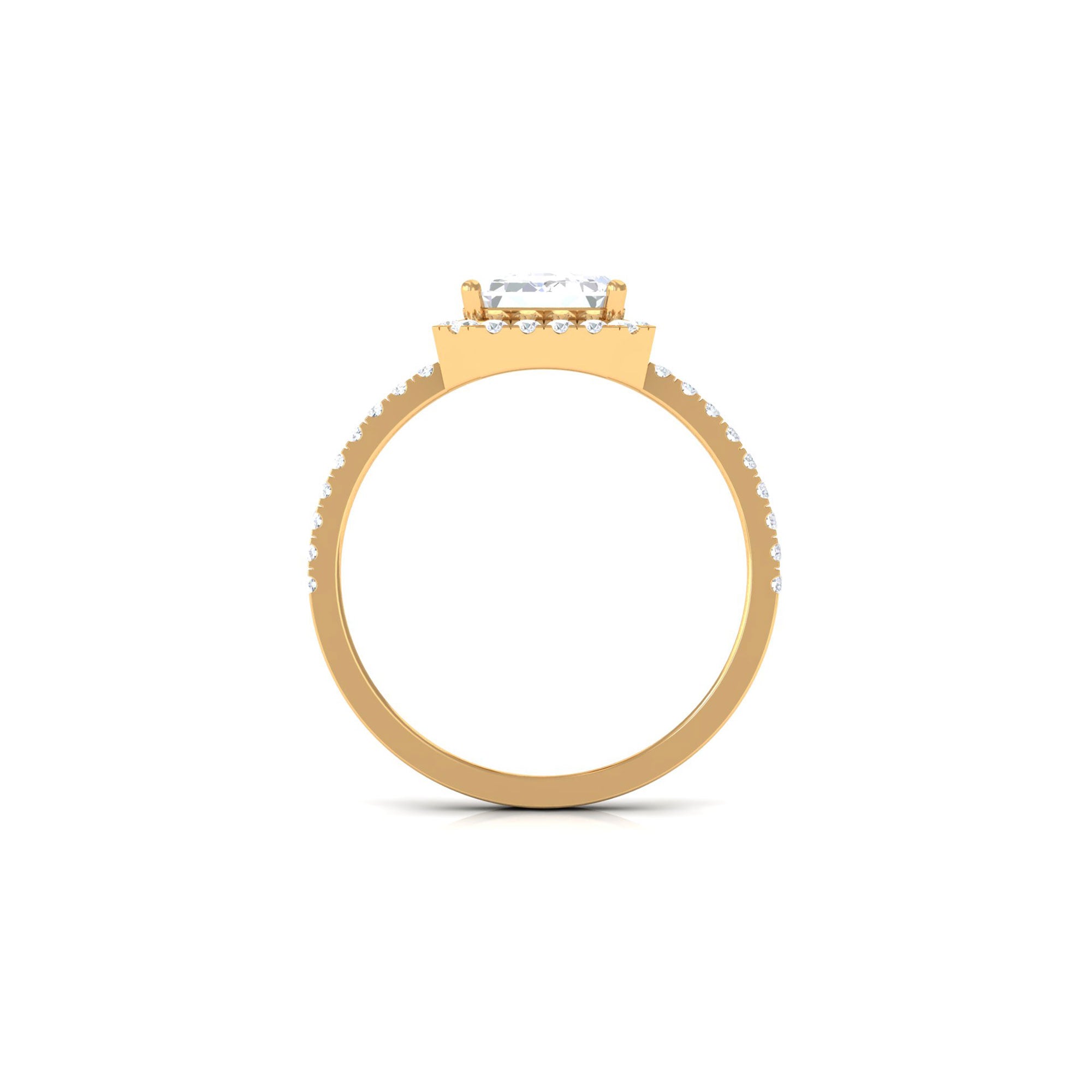 5.5 CT Octagon Zircon Halo Engagement Ring in Gold