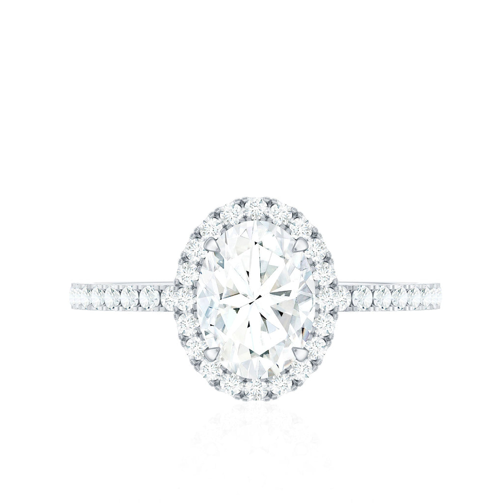 Brilliant Cut Moissanite Oblong Engagement Ring With Certificate