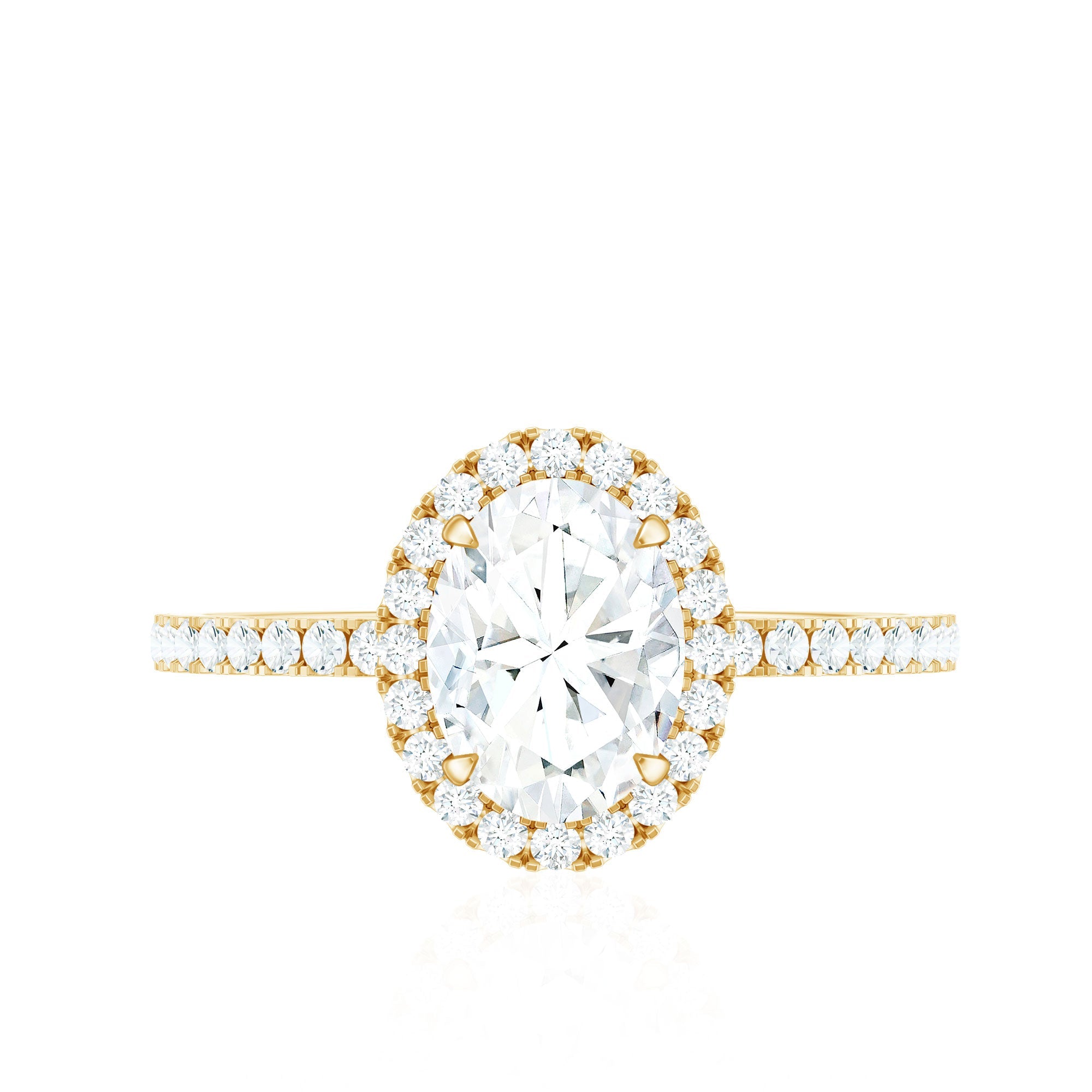 Brilliant Cut Moissanite Oblong Engagement Ring With Certificate