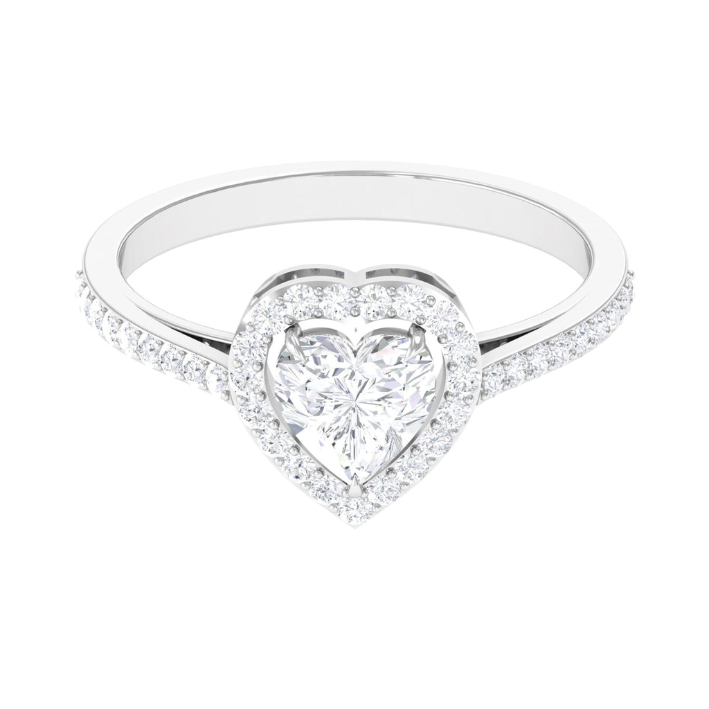1.50 CT Heart Shape Cubic Zirconia Engagement Ring with Accent