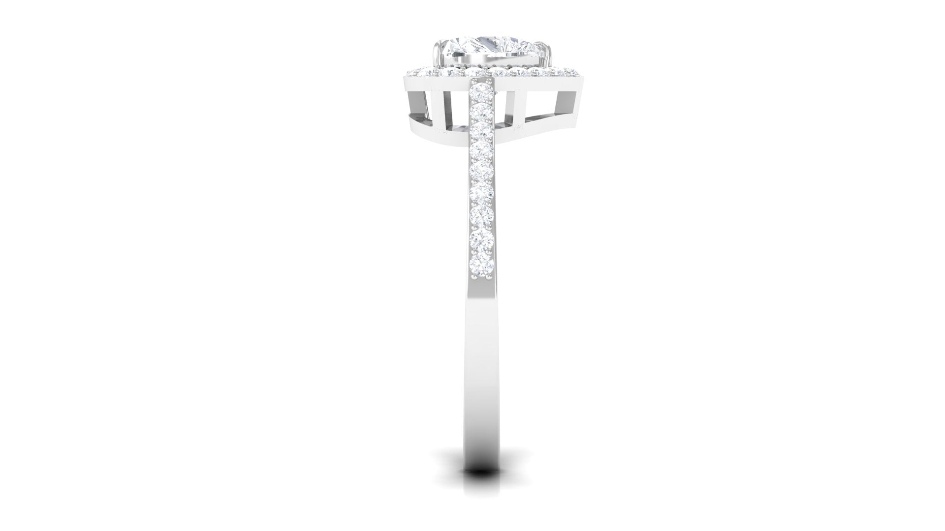 1.50 CT Heart Shape Cubic Zirconia Engagement Ring with Accent