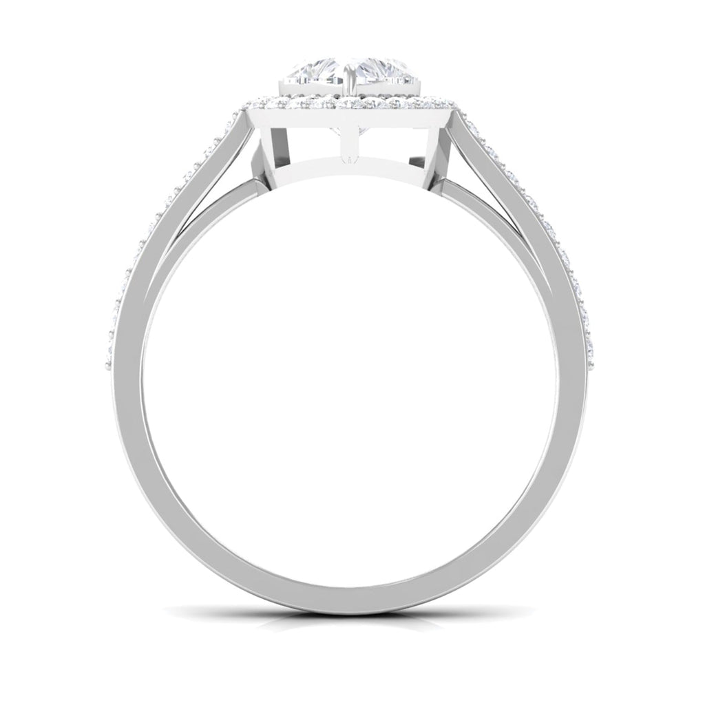 1.50 CT Heart Shape Cubic Zirconia Engagement Ring with Accent