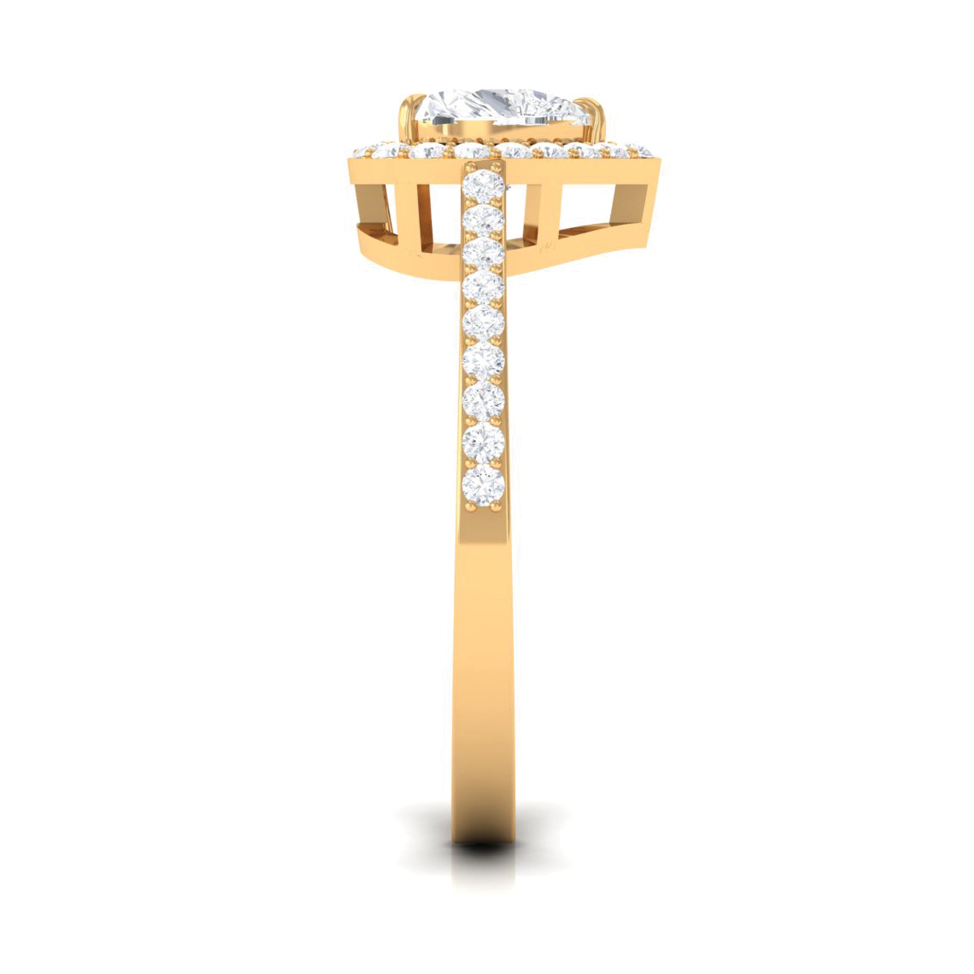 1.50 CT Heart Shape Cubic Zirconia Engagement Ring with Accent