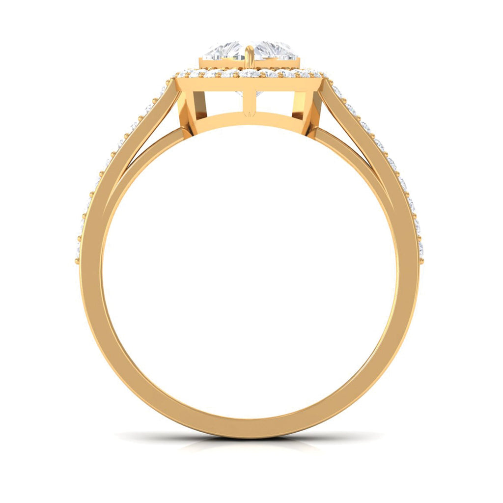 1.50 CT Heart Shape Cubic Zirconia Engagement Ring with Accent