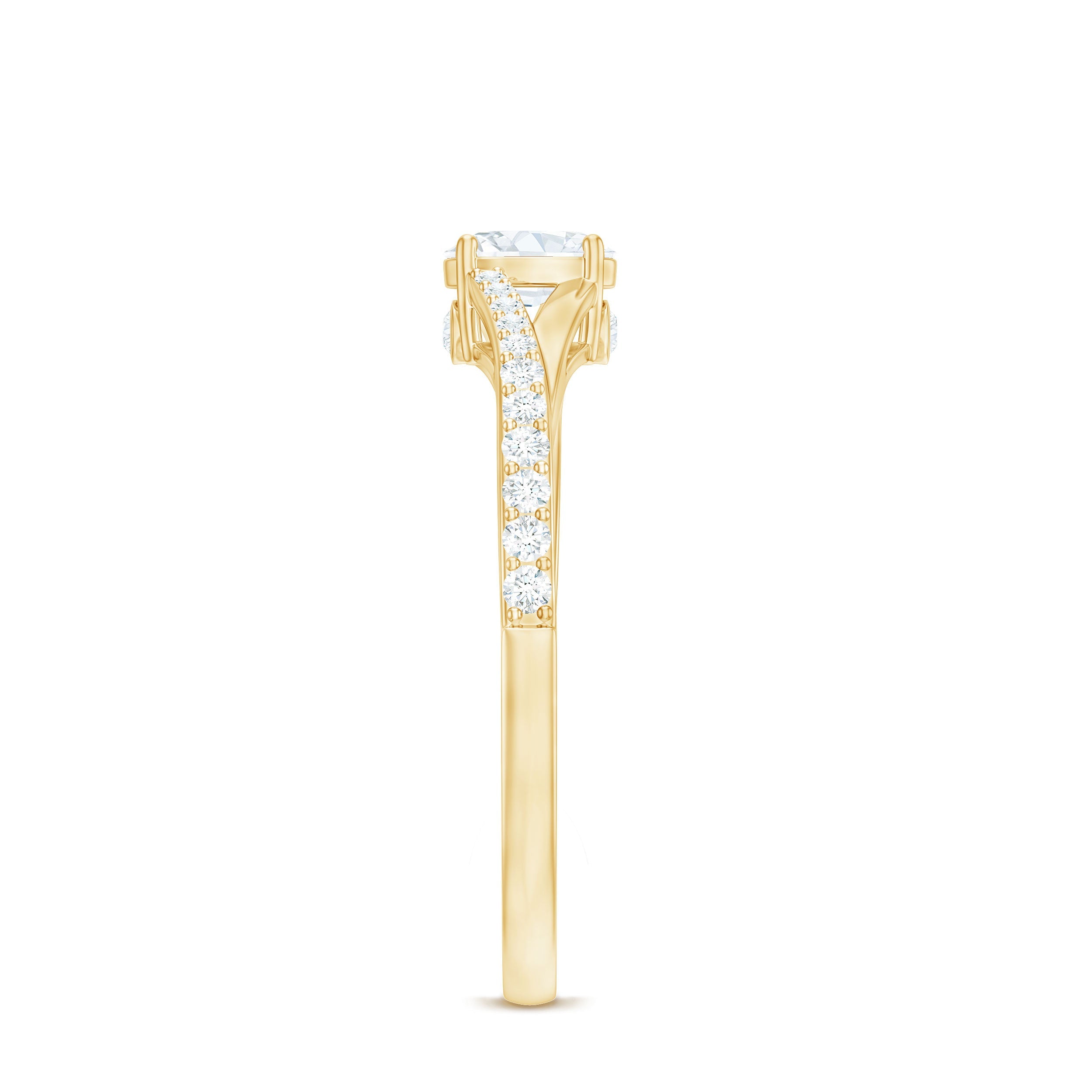 Minimal Split Shank Oval Simulated Diamond Engagement Ring