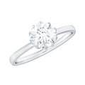 1 CT Simulated Diamond Solitaire Ring in Lotus Basket Setting