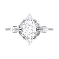 2.25 CT Oval Cut Solitaire Simulated Diamond Gold Cocktail Ring