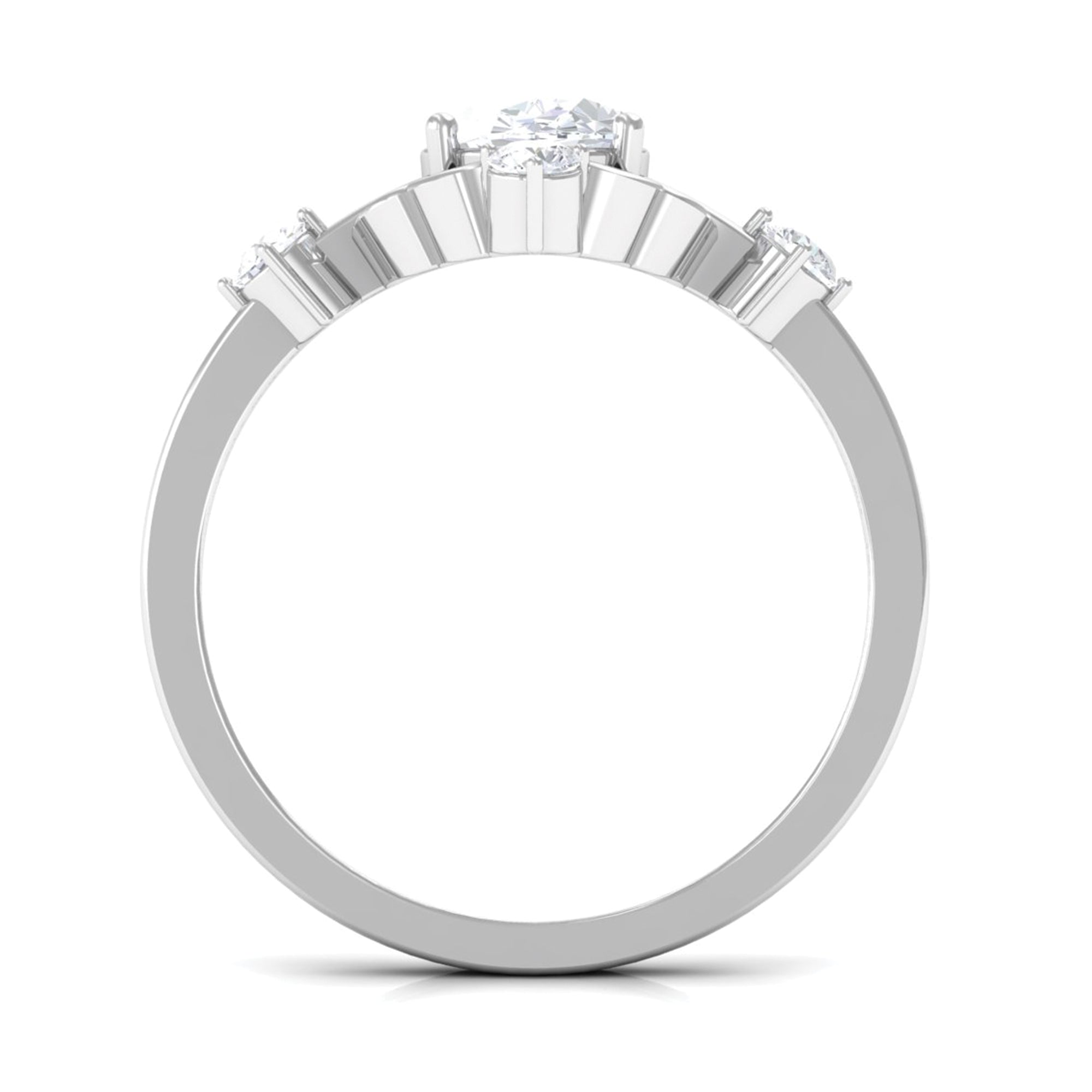 2.25 CT Oval Cut Solitaire Simulated Diamond Gold Cocktail Ring