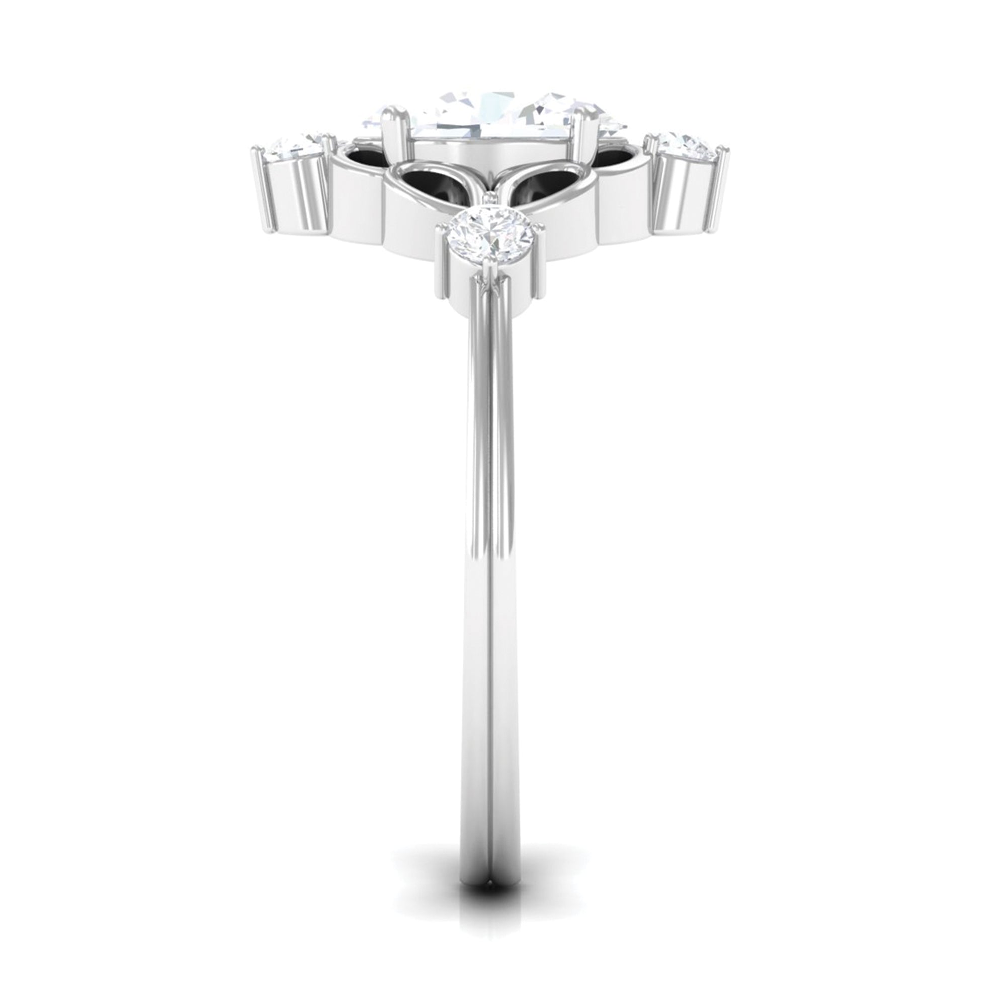 2.25 CT Oval Cut Solitaire Simulated Diamond Gold Cocktail Ring