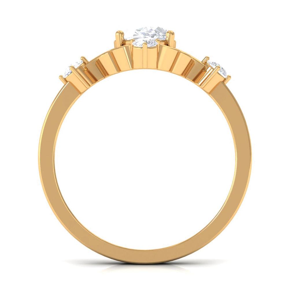 2.25 CT Oval Cut Solitaire Simulated Diamond Gold Cocktail Ring