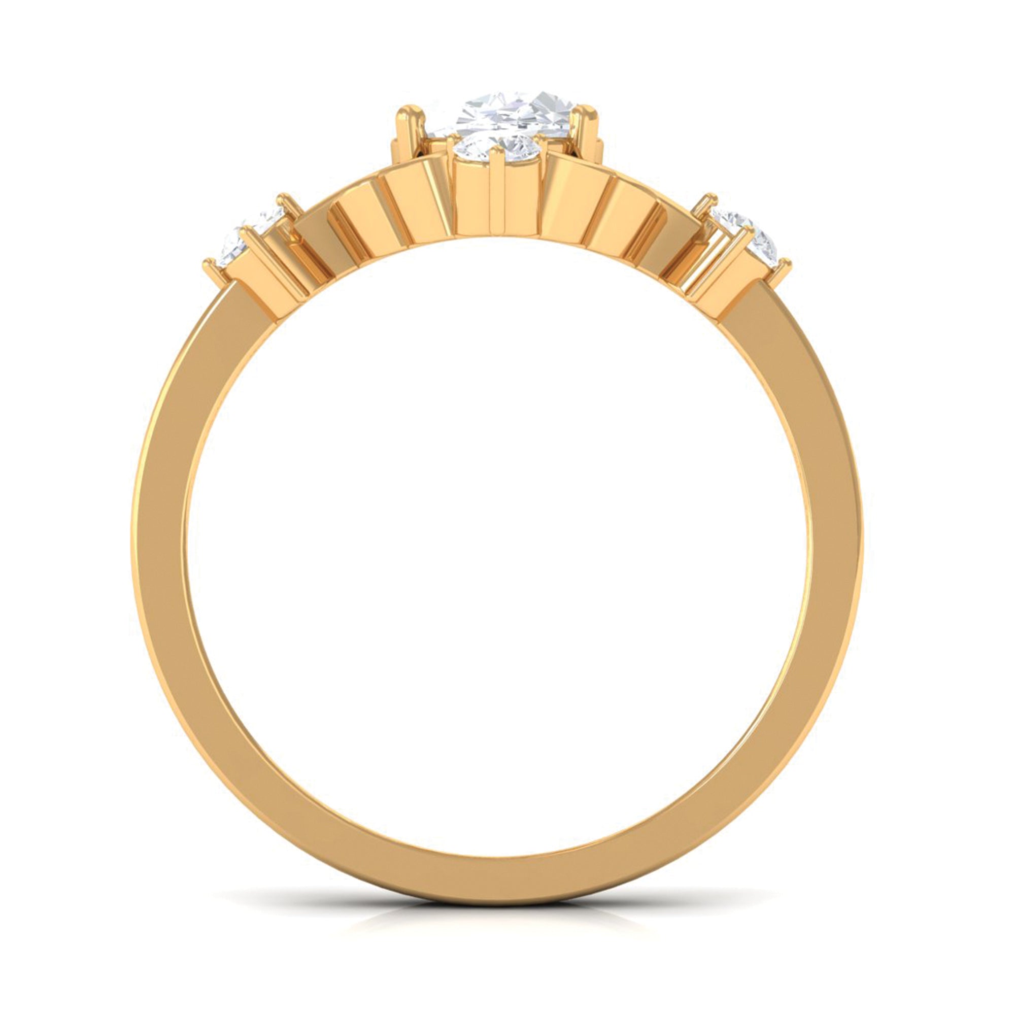 2.25 CT Oval Cut Solitaire Simulated Diamond Gold Cocktail Ring