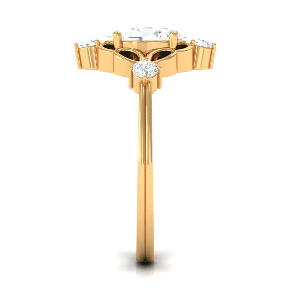 2.25 CT Oval Cut Solitaire Simulated Diamond Gold Cocktail Ring