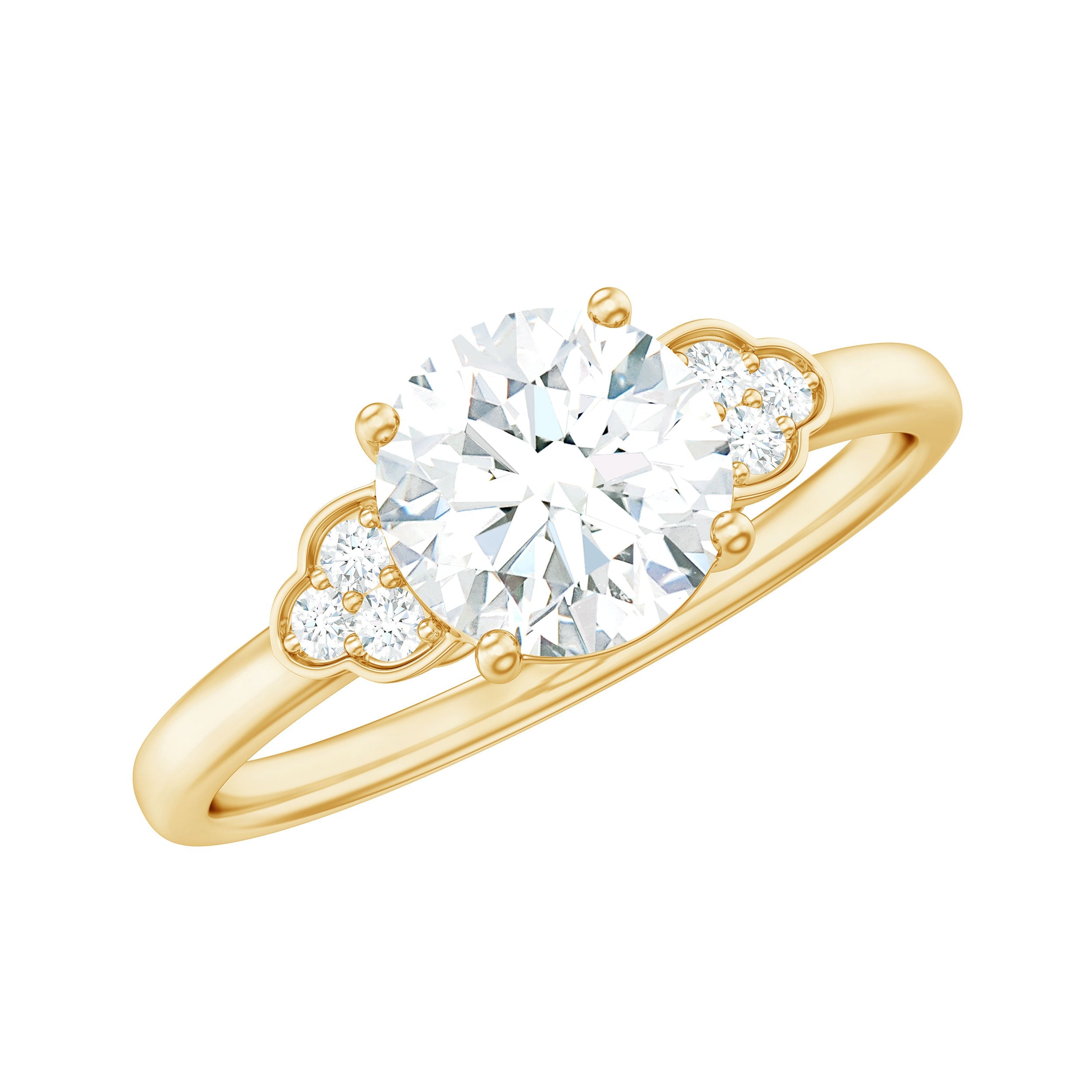 1.25 CT Round Simulated Diamond Solitaire Engagement Ring
