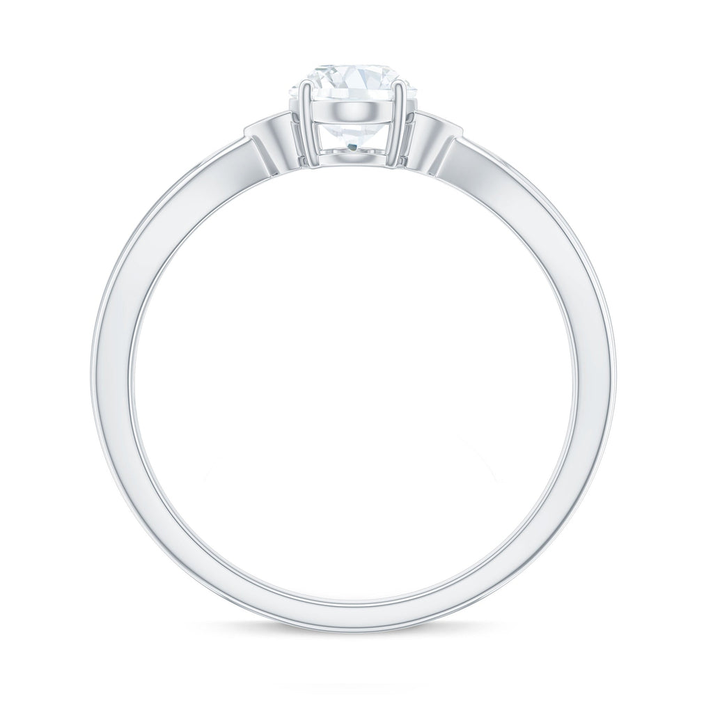 Oval Moissanite Solitaire Engagement Ring with Certificate