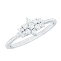 Certified Moissanite Flower Cluster Ring for Women