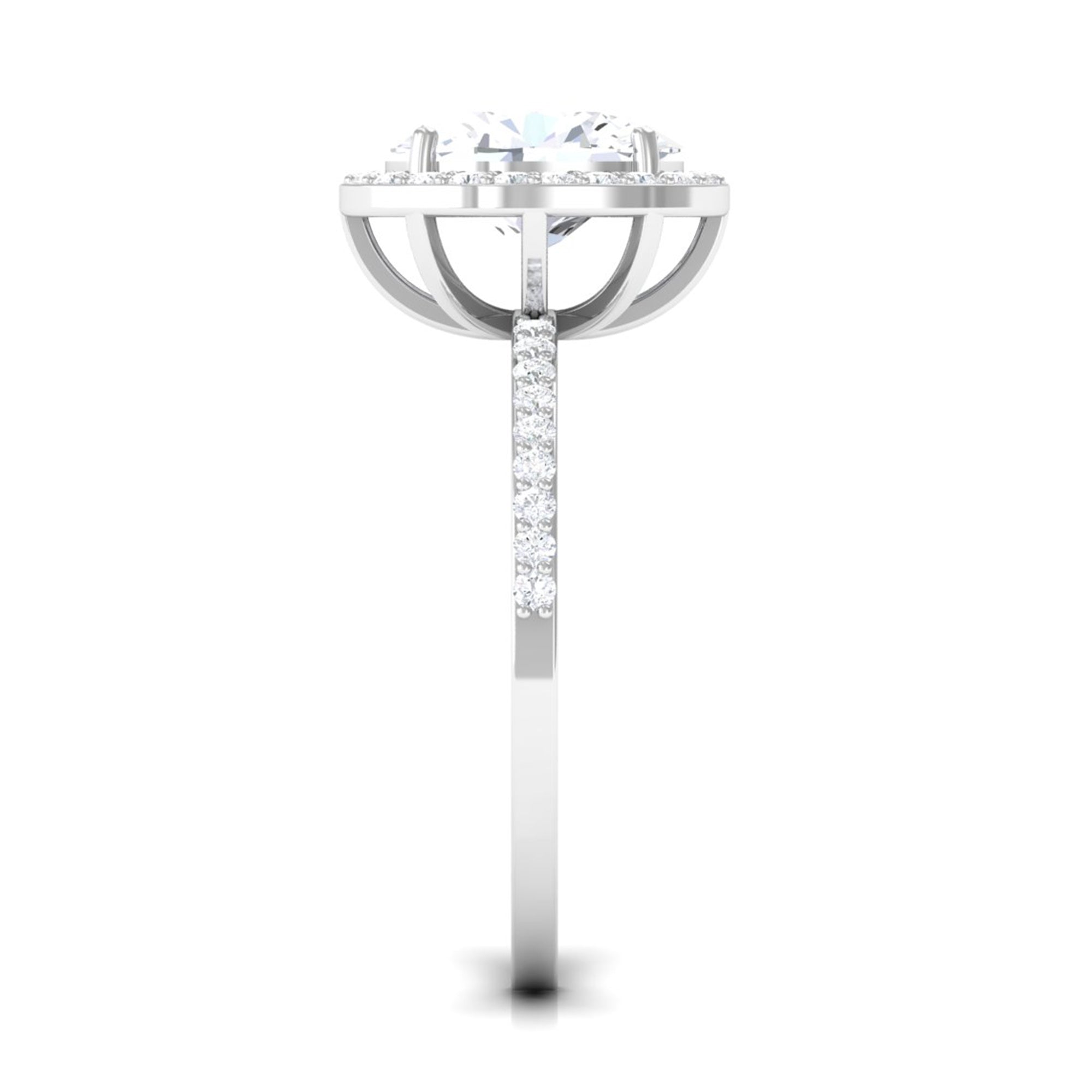 Oval Zircon Classic Halo Engagement Ring