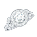 Vintage Inspired Cubic Zirconia Gold Engagement Ring